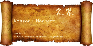Koszoru Norbert névjegykártya