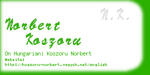 norbert koszoru business card